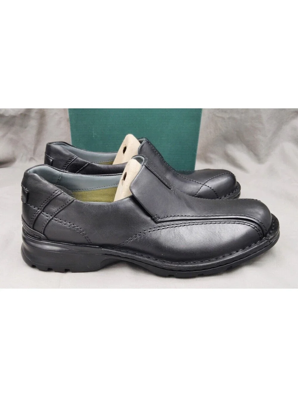 Clarks Escalade Step Men’s Dress Loafer Slip-On Black Leather 8.5 M 13918
